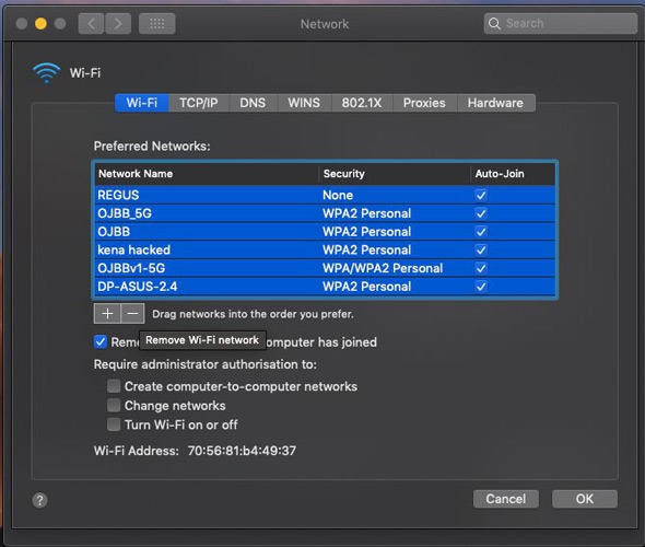 اصلاح الواي فاي اختيار كافة الشبكات