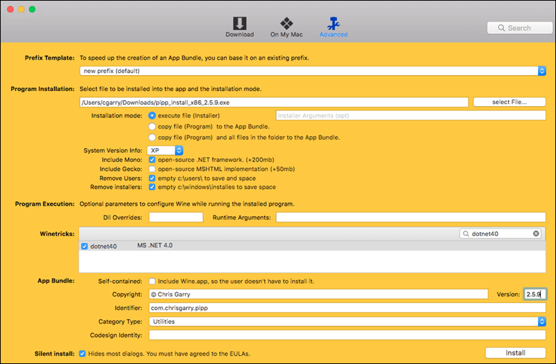 برنامج Wine على الماك
