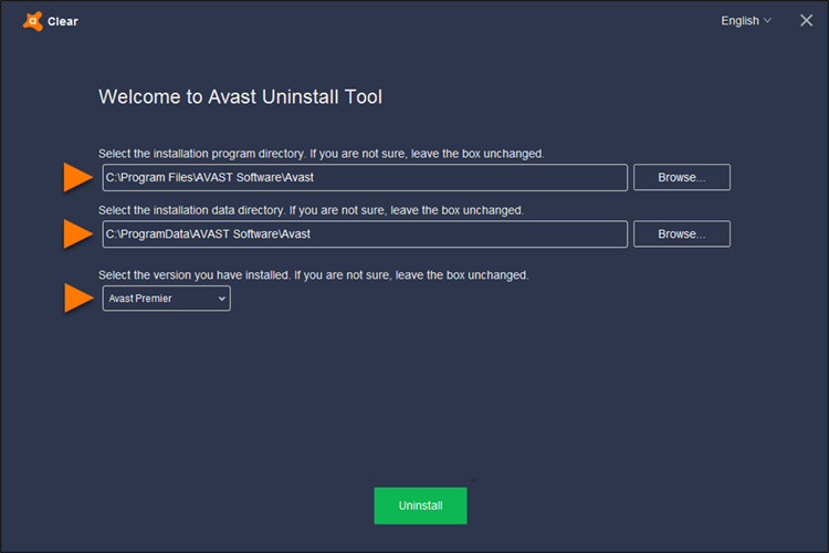 اداة حذف وإزالة برنامج Avast