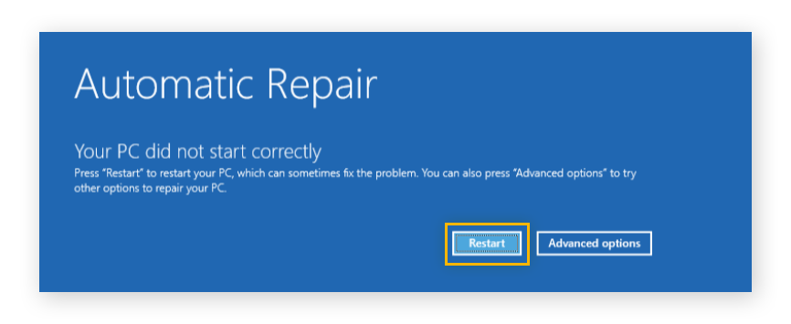automatic repair اصلاح ويندوز