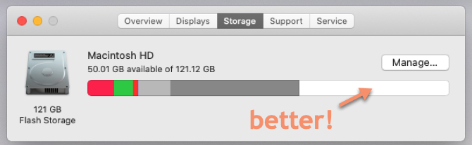 مساحة التخزين في الماك 2 وحل مشكلة بطء الماك