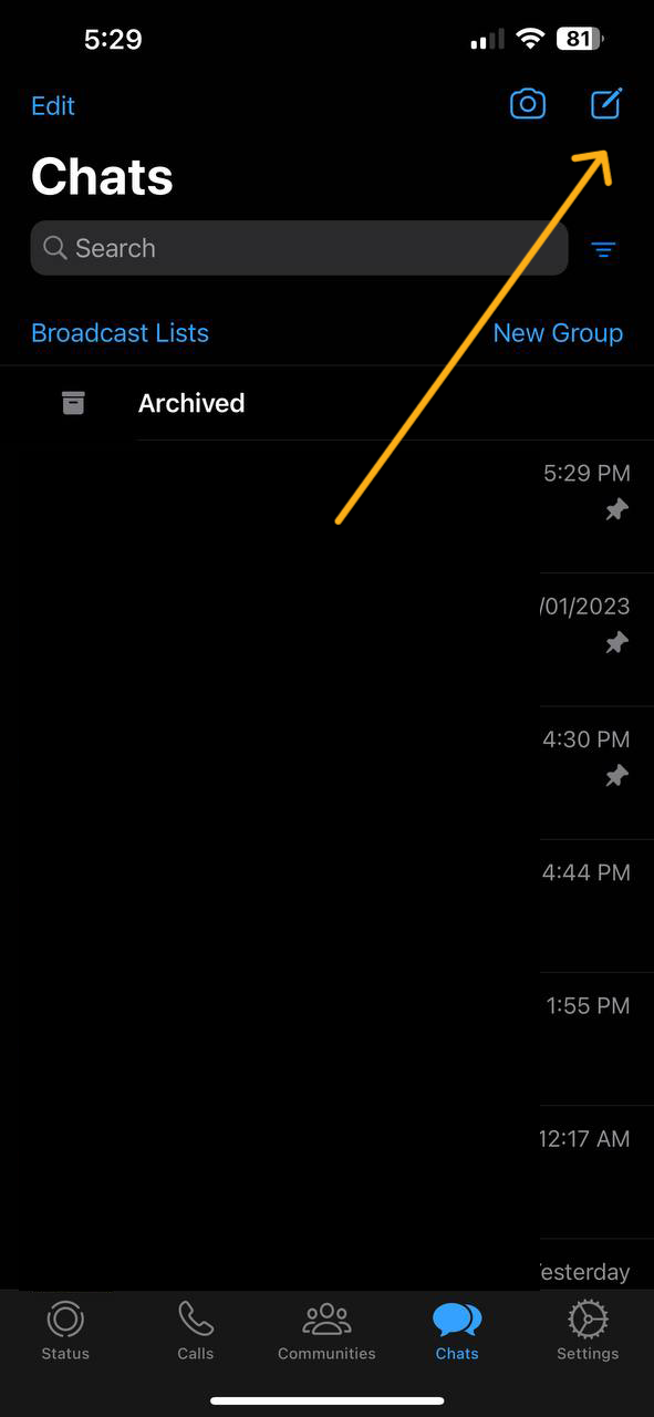 رسالة جديدة واتساب