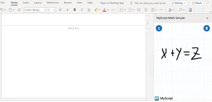 إضافة MyScript Math Simple