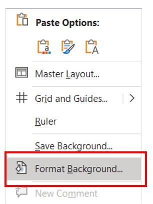 خيار تنسيق الخلفية (Format Background) من خدع البوربوينت للتحكم بالخلفية