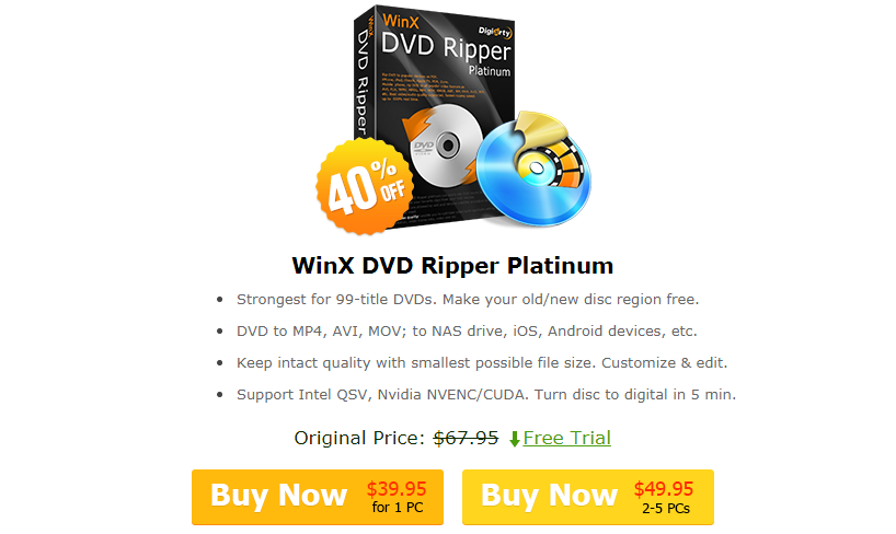 خصم على برنامج WinX DVD Ripper Platinum