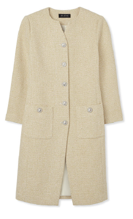cream colored jack with silver buttons
