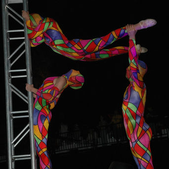 Miami Acrobats in Rainbow Costume