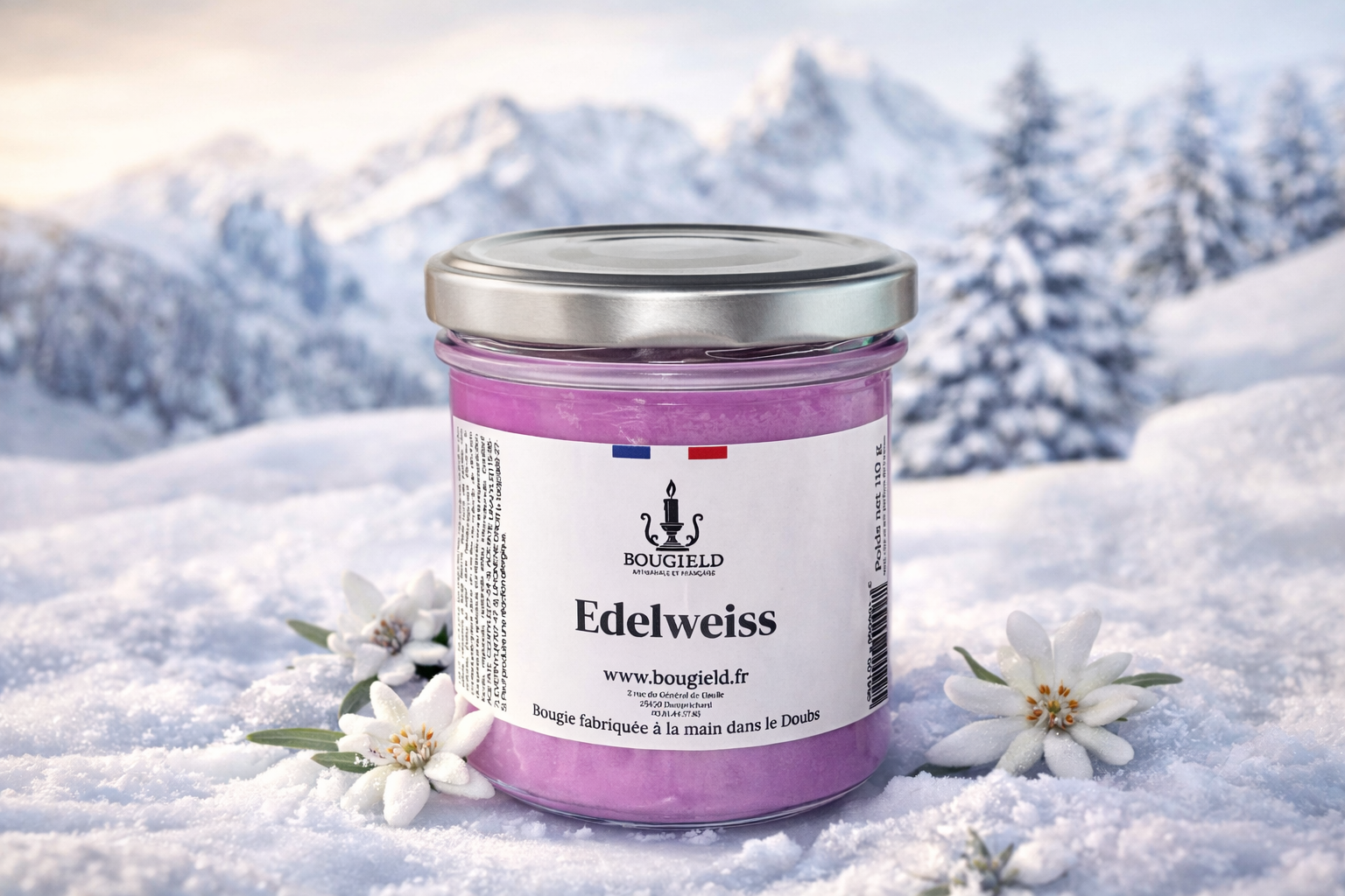 Bougie parfumée Edelweiss - le parfum de l'hiver