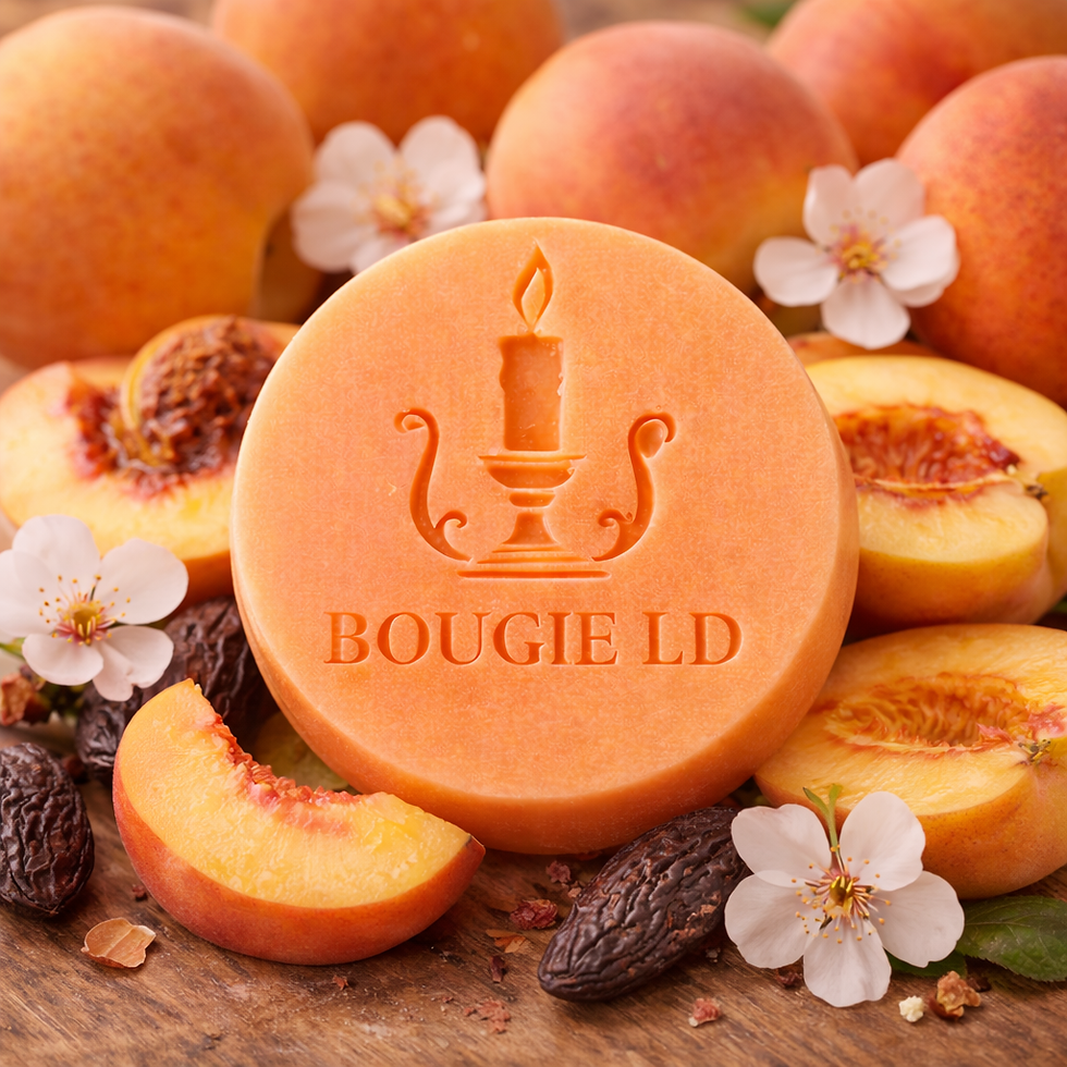 Fondant parfumé artisanal Bougie LD en cire de soja naturelle parfum pêche