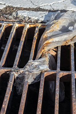 sewer grate with plastic
