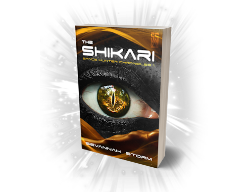 A yellow eye with narrow slit. The silhouette of a woman at the bottom.