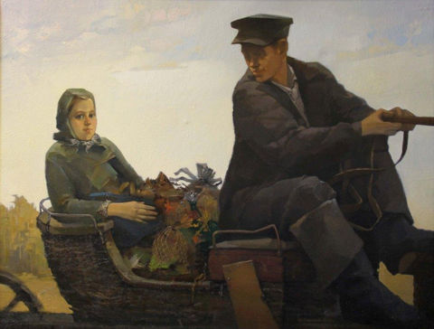 Кокорин Михаил Александрович На ярмарку х.м. 57х75 1999г.jpg