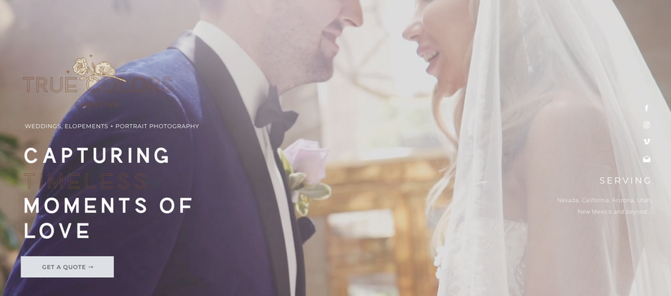 Web copy by Bos Copy for True Colors Creative homepage