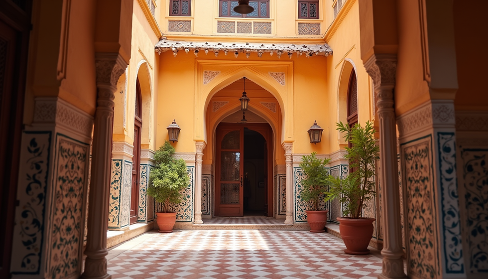 Courtyard of traditional haveli in Rajasthan