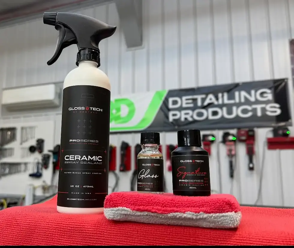 GlossTech ceramic coating, paint sealant and glass ceramic coating products used in professional auto detailing