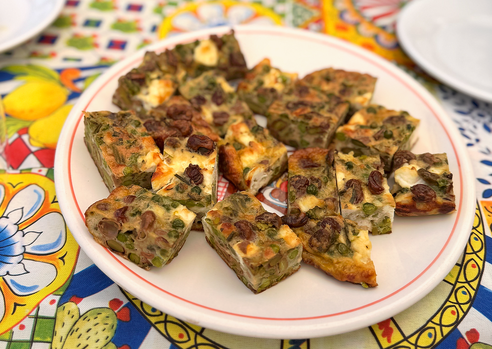 La "Froscia" piatto tipico a base di uova, piselli, fave.