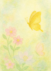 スピリチュアルなヒーリングや数秘リーディングセッションの体験談を象徴する蝶と花のイラスト