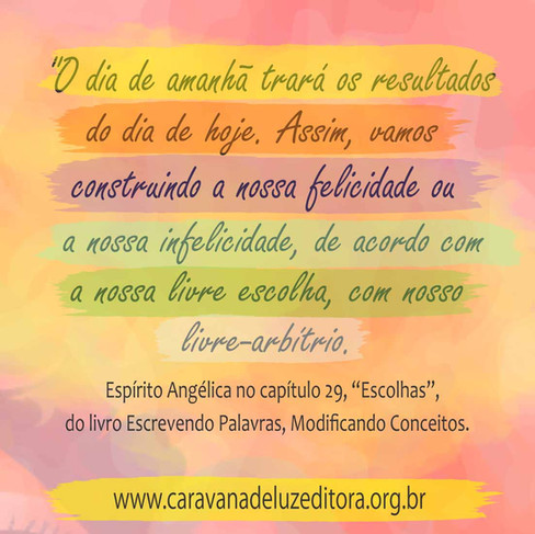Capítulo 29, “Escolhas”, do livro Escrevendo Palavras, Modificando Conceitos, pelo Espírito Angélica