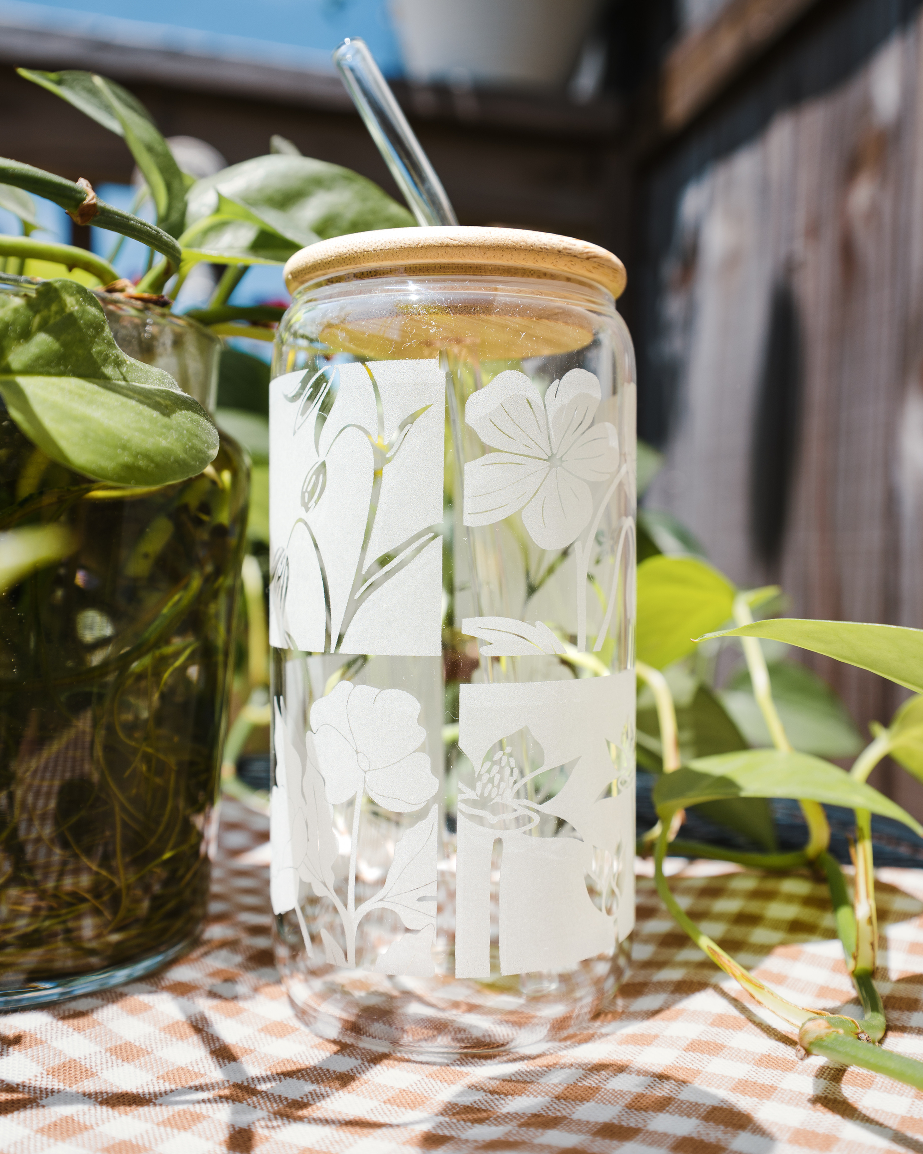 Wildflower Etched Glass – 16oz
