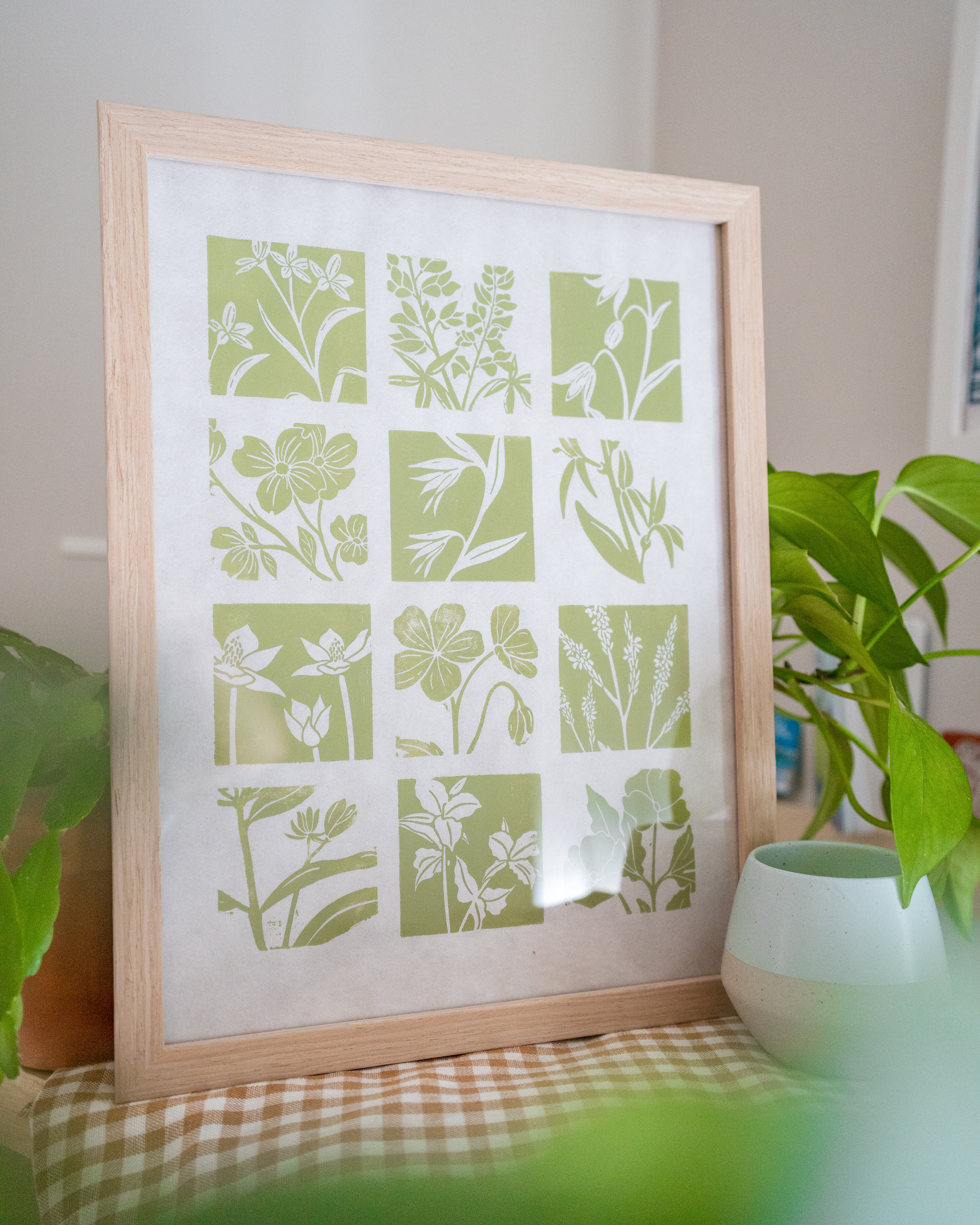 Wildflower Block Print – 9"x12"
