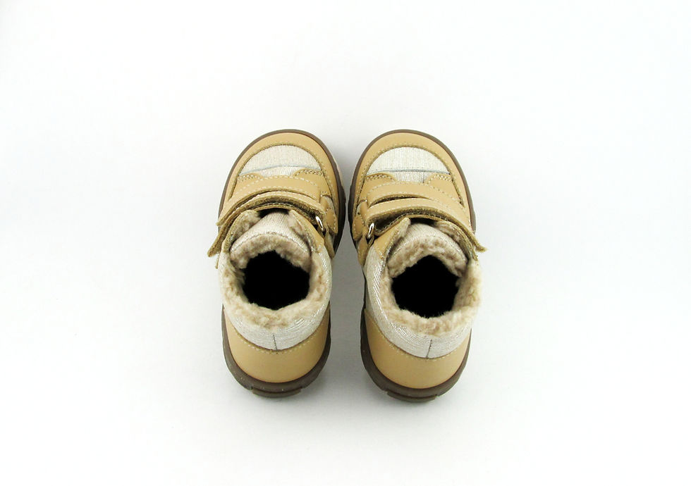 Miniatură: Ghete crema/auriu sters