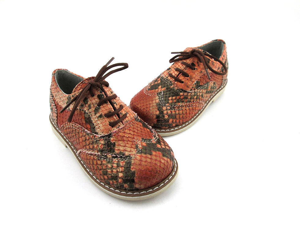 Miniatură: Pantofi Oxford pitone/mandarino