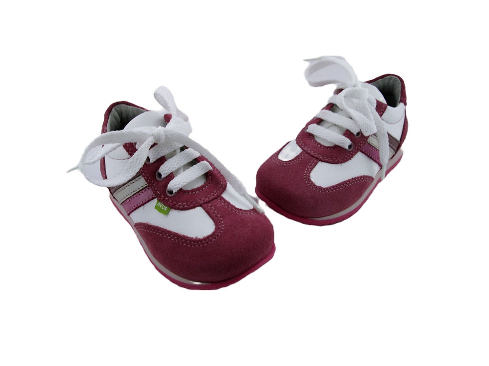 Miniatură: Adidaşi fucsia/alb/dungi