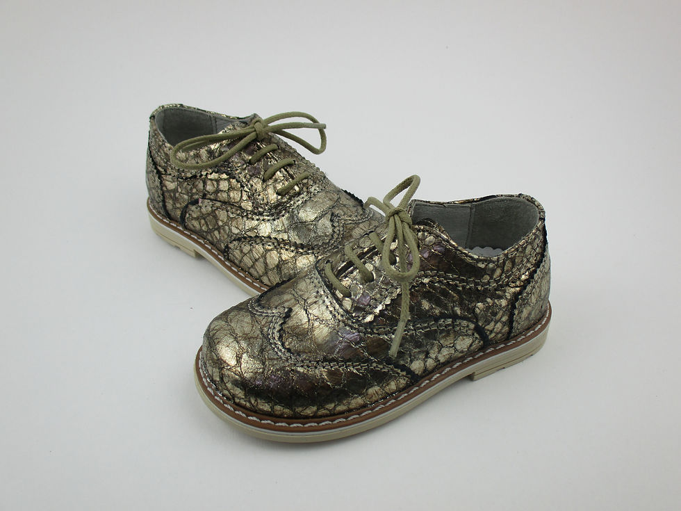 Miniatură: Pantofi Oxford pitone bronz
