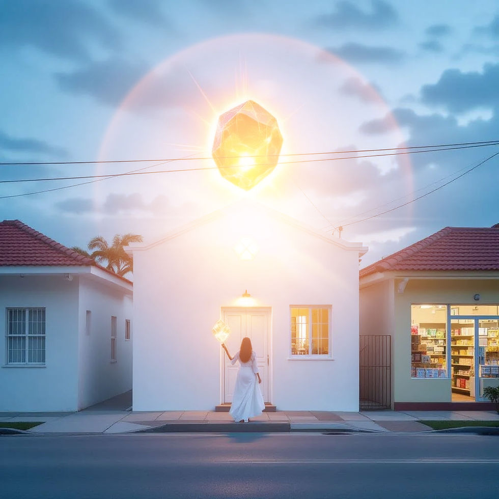 Representação da chega da Grã-Mestra diante do cristal guardião Ágata de Fogo. Imagem do Cantinho dos Anciãos criada por i.a.