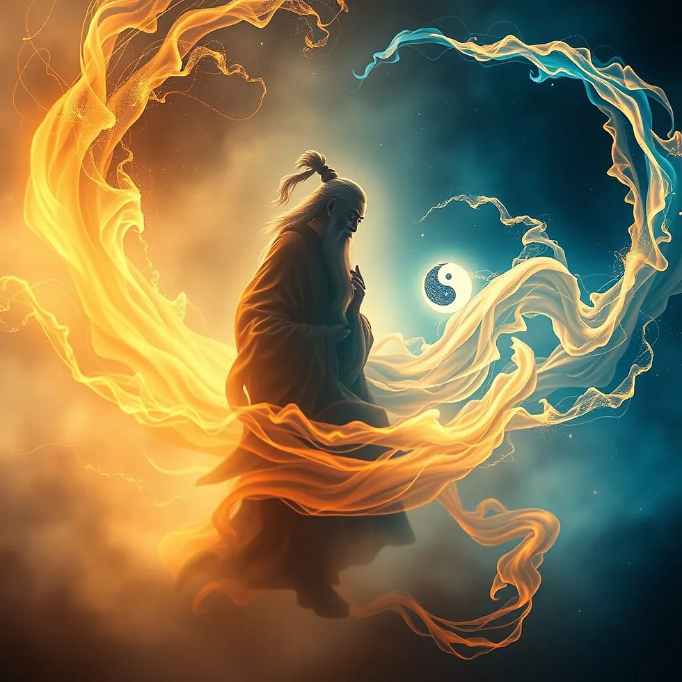 Nos séculos XIX e XX, Mestre Laozi, passou a ser lido por filósofos, psicólogos e espiritualistas sob novas lentes. Imagem do Cantinho dos Anciãos criada por i.a.