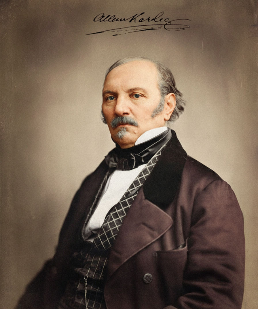 Allan Kardec. Imagem originalmente de RonaldSanson/Pixabay e editada por I.A pelo Cantinho dos Anciãos.