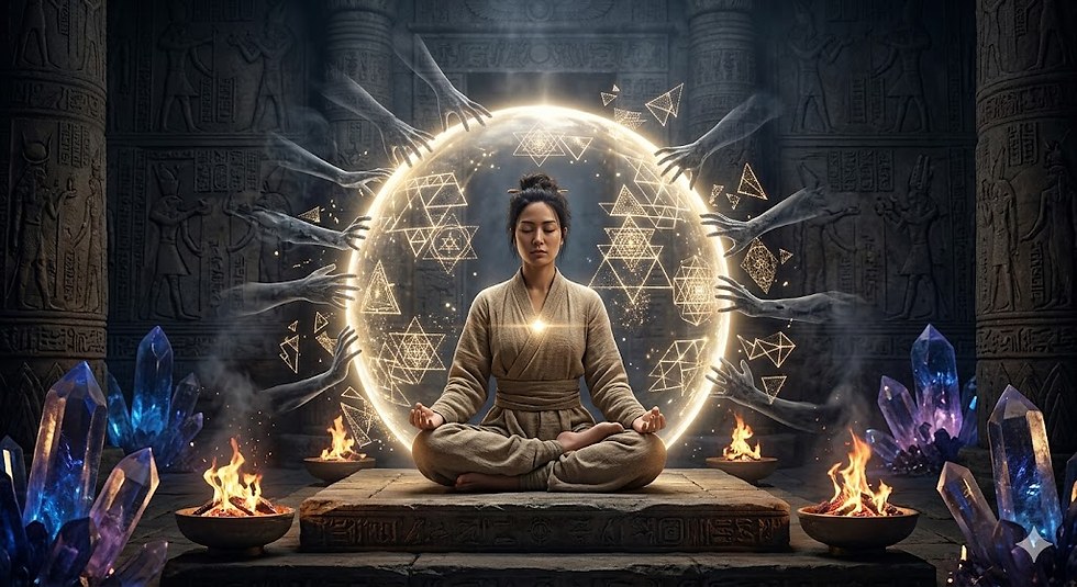 “O karma não pune nem recompensa — ele apenas equilibra e ensina.” (LINDEMANN; OLIVEIRA, 2011). Imagem do Cantinho dos Anciãos criada por i.a.