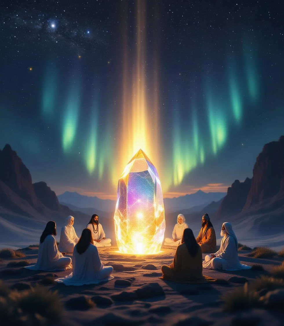 Mestres Anciãos da Luz.                                                                                                                                                  Imagem do Cantinho dos Anciãos criada por i.a.