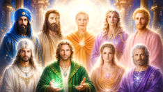 Imagem dos Mestres e Mestras das Chamas e Raios de Luz da Grande Fraternidade Universal