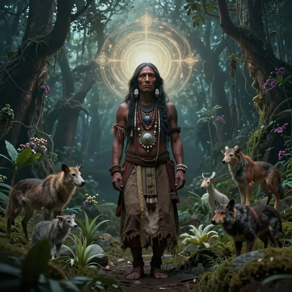 Deus não habita um céu distante, mas vive na terra, cresce nos vegetais, caminha nos animais e ama nos seres humanos. Imagem do Cantinho dos Anciãos criada por I.A.