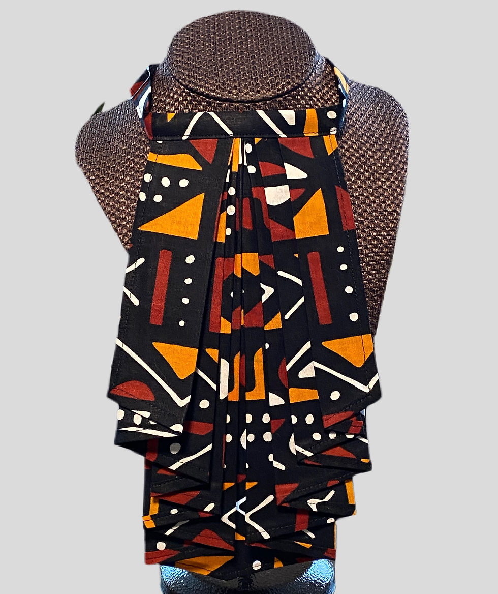 Thumbnail: Mud Cloth Print Jabot (Brown)
