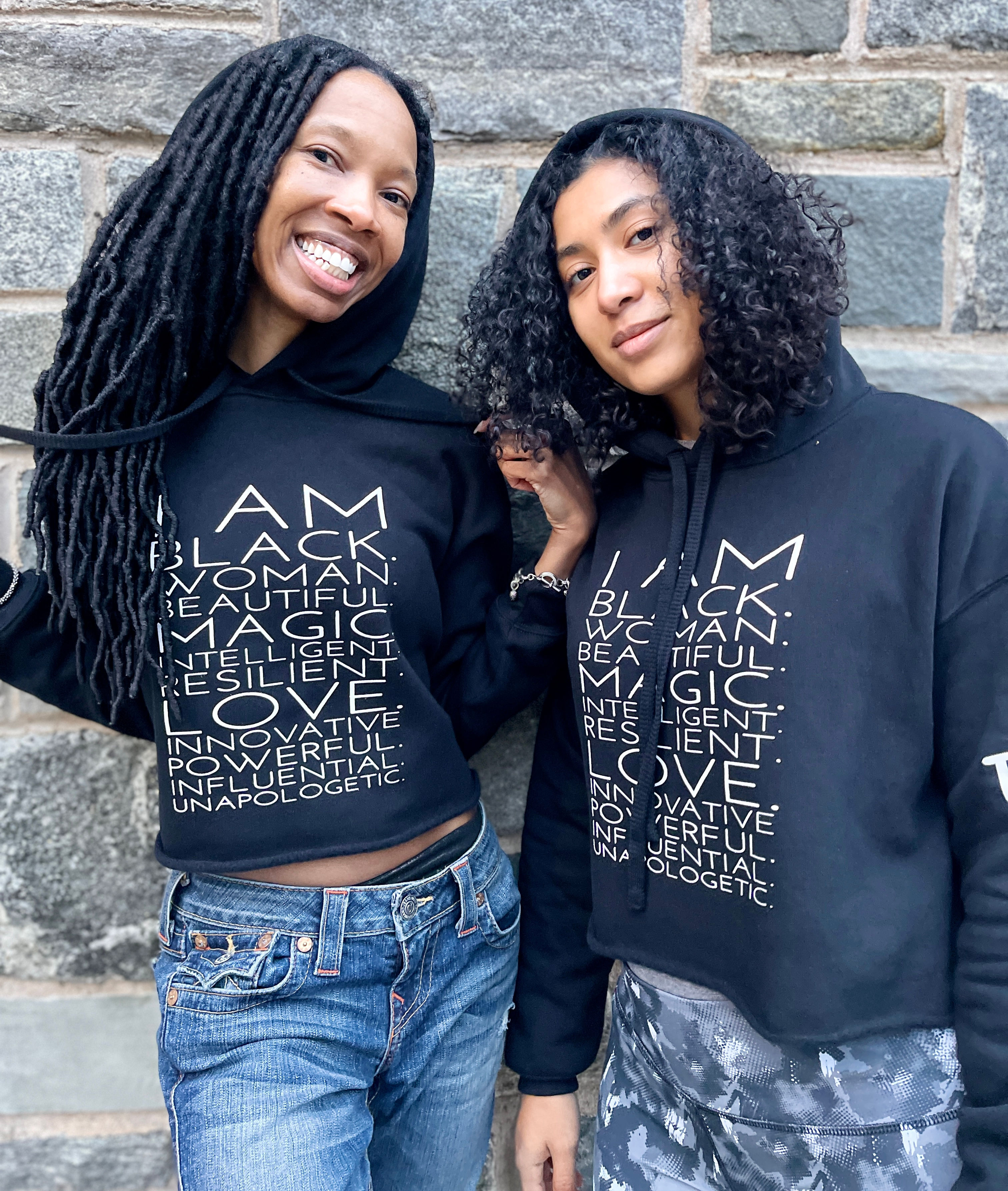 Black Women's Cropped Hoodie