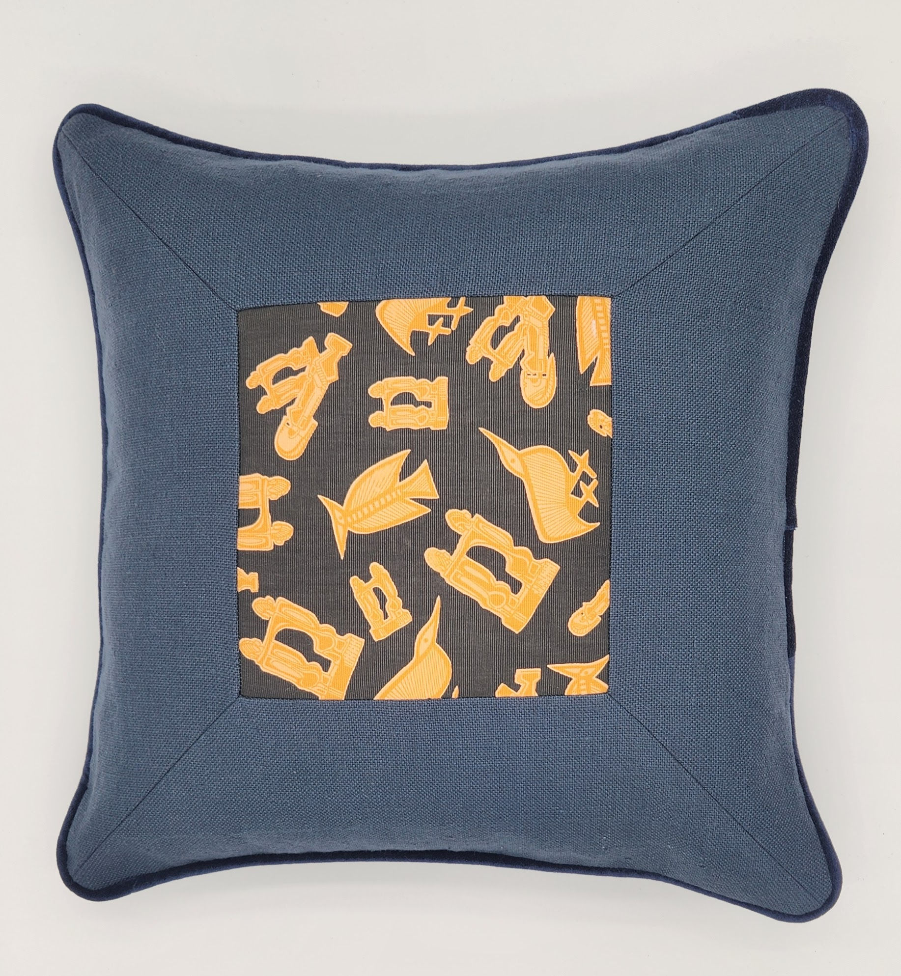 Belgian Linen Square w/ Adinkra Tile Center I