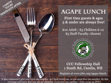 JRHS kicks off the first Agape Lunch of the school year on September 22nd!