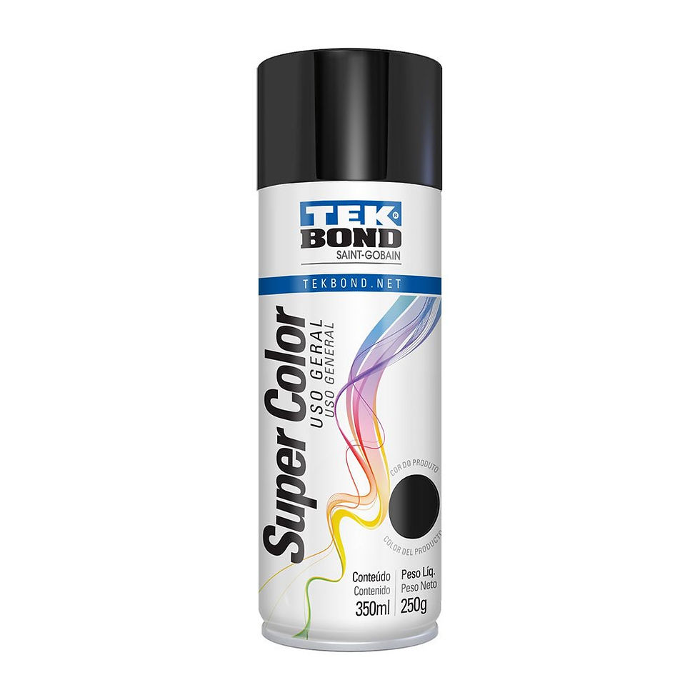 Miniatura: TINTA AEROSSOL PRETO BRILHANTE USO GERAL 350 ML/250G TEKBOND