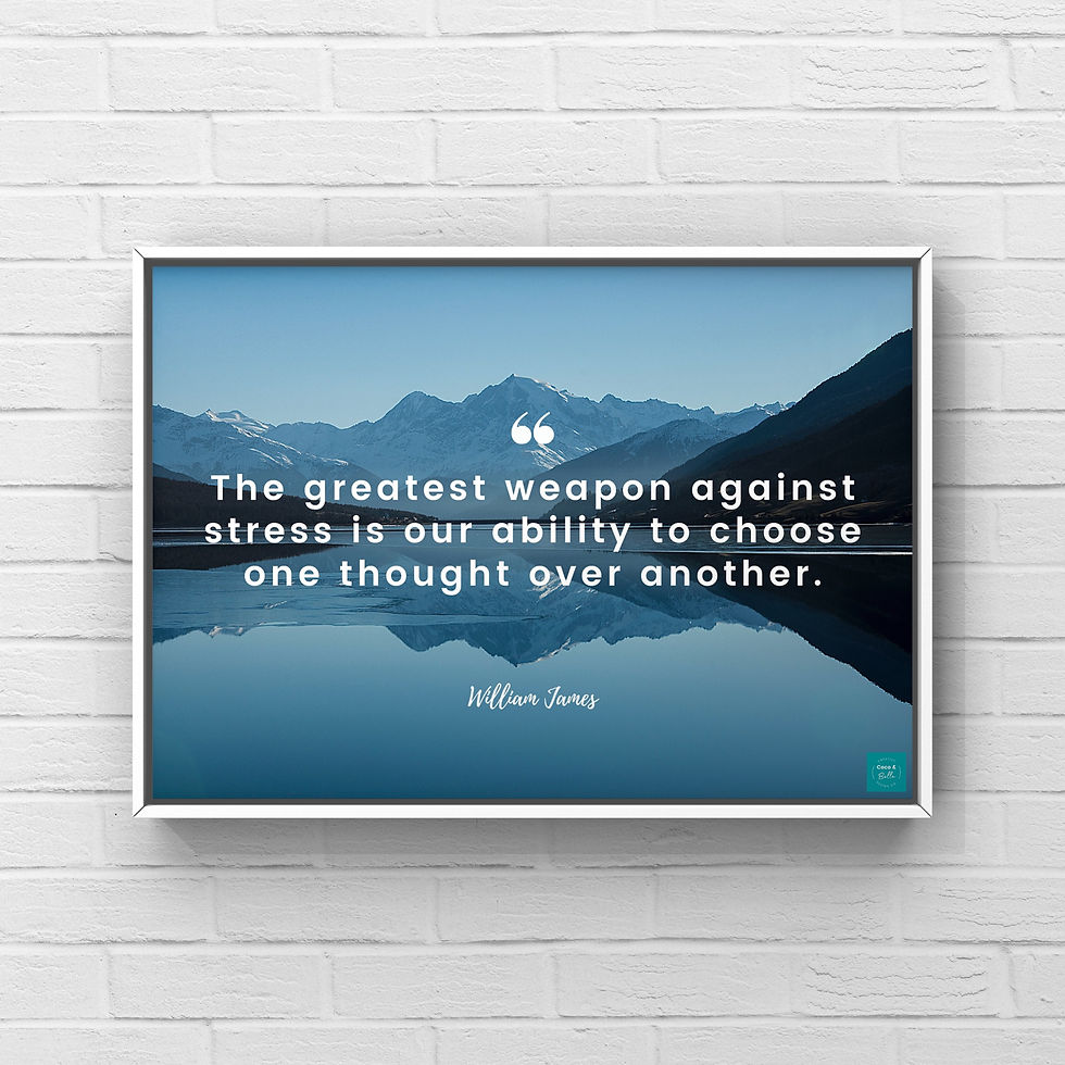 Poster: The greatest weapon against stress is our ability to choose one thought.