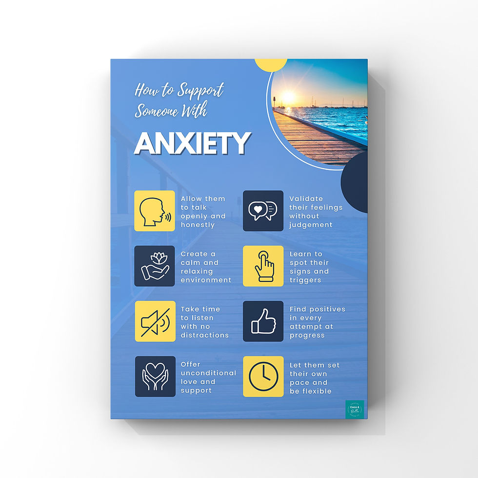 How to Support Someone with Anxiety poster with helpful tips and suggestions.