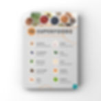 Poster with information about ten superfoods for a healthy diet.