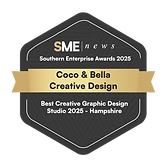 Coco & Bella Creative Design are delighted to be the winners of Best Creative Graphic Design Studio in Hampshire for the SME News Southern Enterprise Awards 2025
