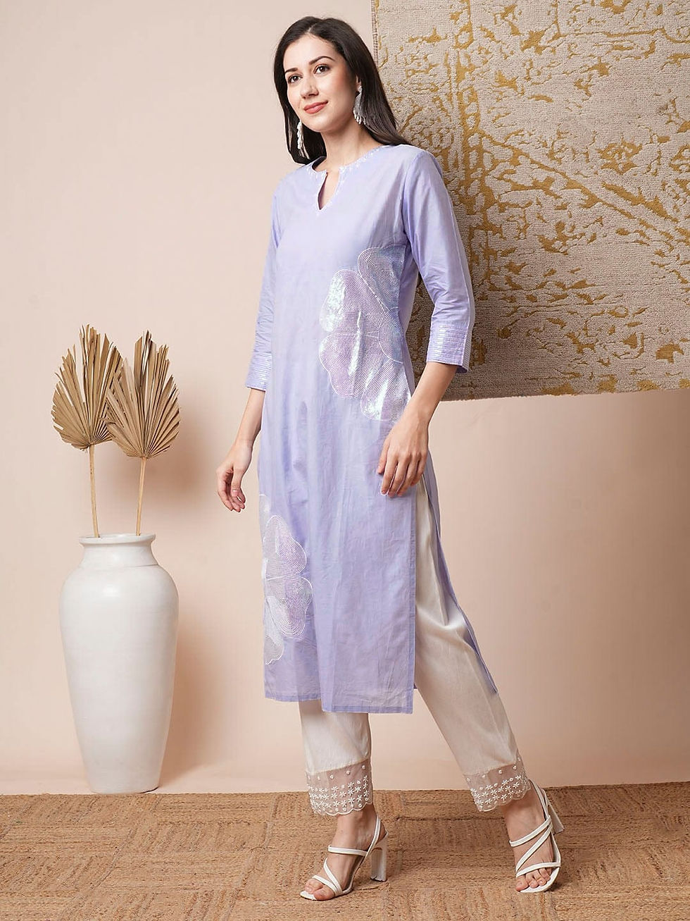 Thumbnail: Plus Size Kurta for Women  (Without Bottom)
