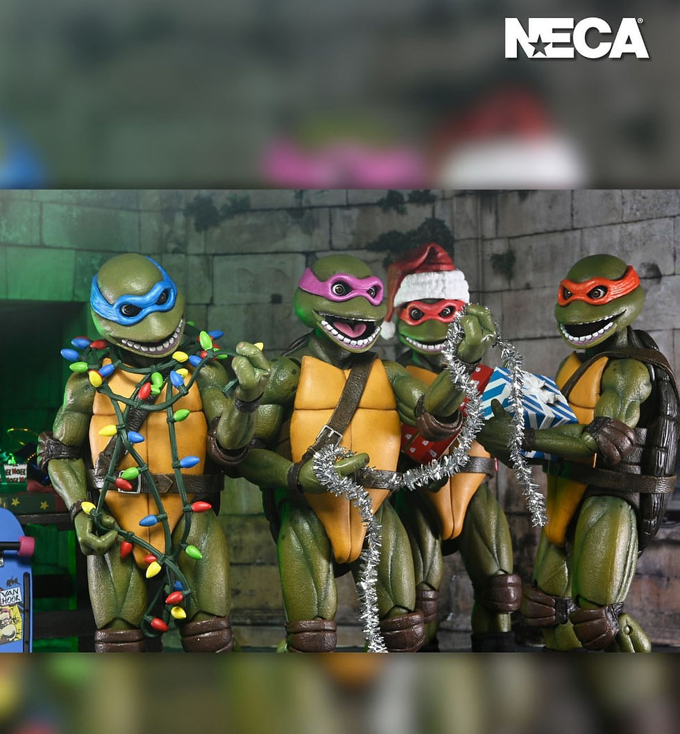 Прев'ю: Фігурки TMNT 1990 Черепашки-Ніндзя у форматі Різдвяних Канікул