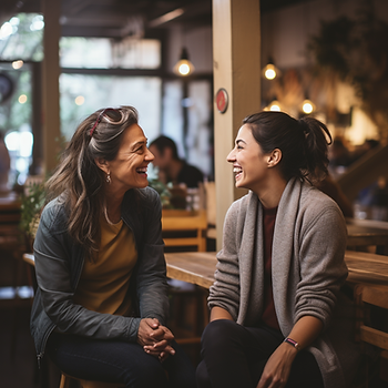 two mothers talking to each other