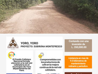 El Fondo Cafetero Nacional realiza importantes obras en el municipio de Yoro departamento de Yoro