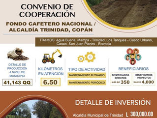 FCN Realiza obras de mantenimiento vial, en alianza con Alcaldía de Trinidad, Copán