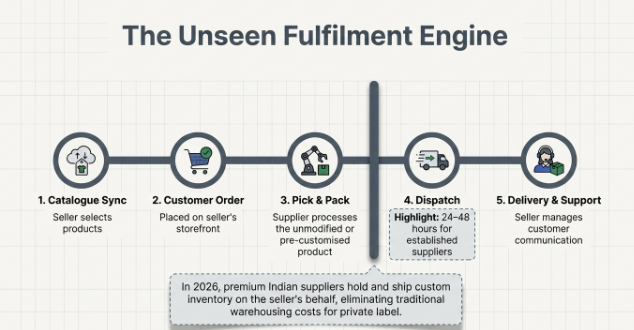 End-to-end dropshipping fulfillment workflow.